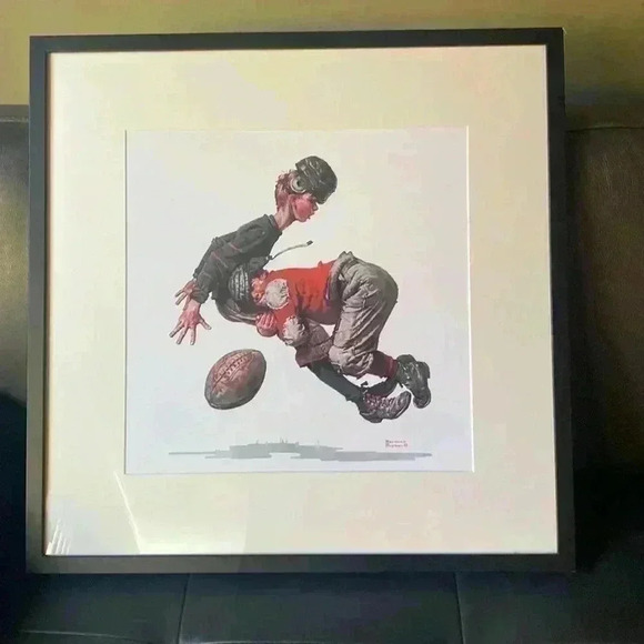 “Tackled” Print by Norman  Rockwell - Picture 1 of 11